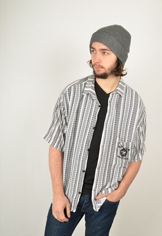 VINTAGE ABSTRACT CRAZY FESTIVAL PATTERNED SHIRT