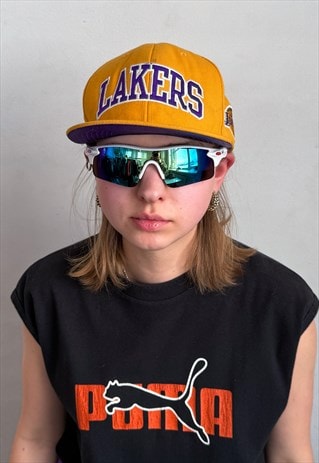VINTAGE 90'S RAVE LAKERS BASEBALL CAP IN YELLOW & PURPLE
