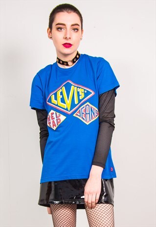 LEVI'S VINTAGE 90'S BLUE JEANS PRINT T-SHIRT