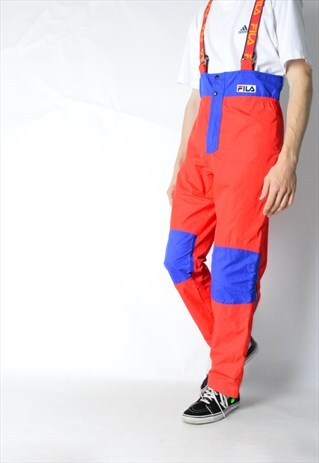 VINTAGE 90S RED FILA SKI OVERALLS
