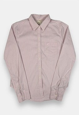 Hollister pink striped button shirt womens size XS