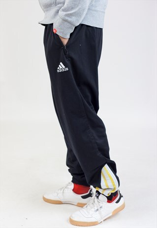VINTAGE 90S ADIDAS BLACK TRACKSUIT BOTTOMS