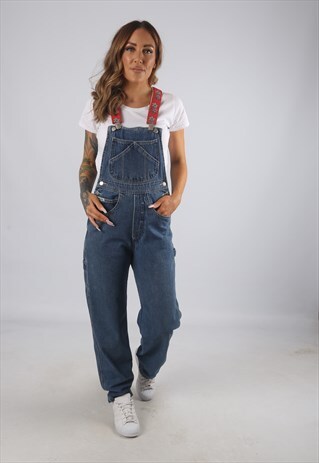 VINTAGE DENIM DUNGAREES BICH REWORKED UK 8 (9AC)
