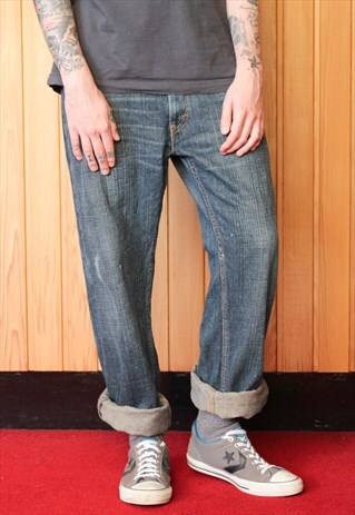 VINTAGE BLUE LEVI'S 505 PAINT JEANS