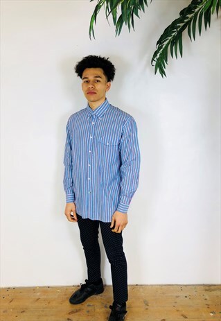 RED WHITE AND BLUE STRIPED TOMMY HILFIGER SHIRT