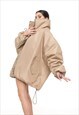OVERSIZE BOMBER JACKET IN MOCCA BEIGE