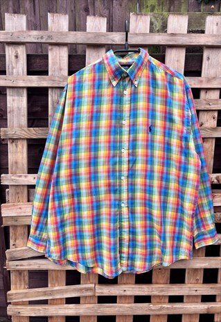 Vintage polo Ralph Lauren wavey checkered shirt large 