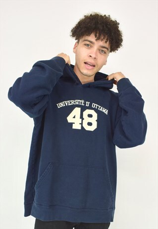VINTAGE 90'S NAVY 'DW AUTHENTIC' HOODIE