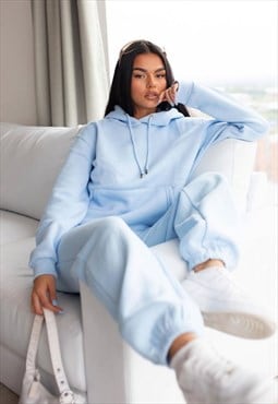 Justyouroutfit  Oversized Pullover Hoodie Sky Blue