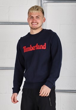 Vintage Timberland Sweatshirt in Navy Pullover Jumper Medium