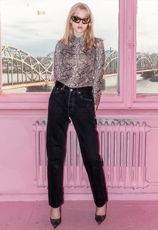90'S VINTAGE BLACK STRAIGHT JEANS