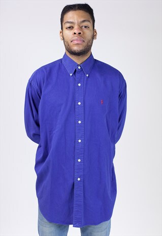 VINTAGE POLO RALPH LAUREN DEEP BLUE SHIRT