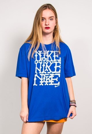 NIKE VINTAGE 90'S BLUE SHORT SLEEVE T-SHIRT