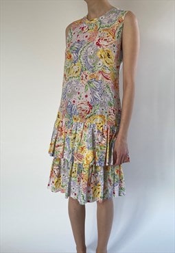 Vintage Paisley Tiered Dress Size S/M