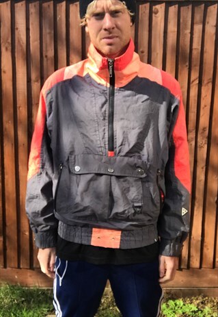 VINTAGE SKI SNOW QUILTED BOMBER JACKET COAT M RETRO 80S 1/4