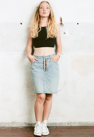 VINTAGE 90S DENIM MINI SKIRT