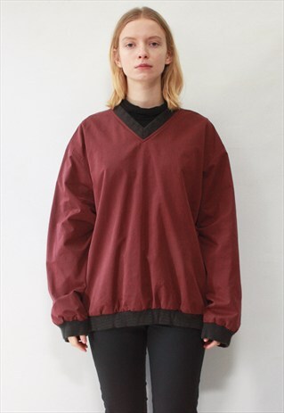 VINTAGE 90' CLASSIC OLDSCHOOL UNISEX MAROON BOMBER JACKET