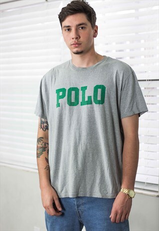 VINTAGE POLO RALPH LAUREN T-SHIRT LOGO 90S L 7.1