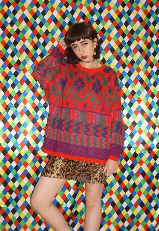 VINTAGE 80'S PATTERNED JUMPER