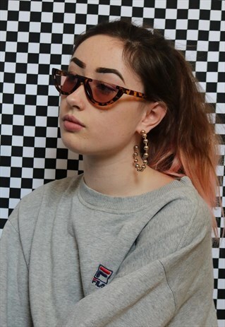 HALF RIM SUNGLASSES IN TORTOISE SHELL