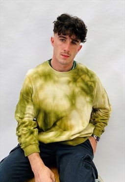 Vintage size L Tie Dye Sweatshirt In Green