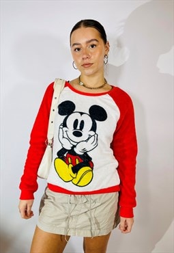 Vintage Size M Disney Mickey Fleece Sweatshirt in Multi
