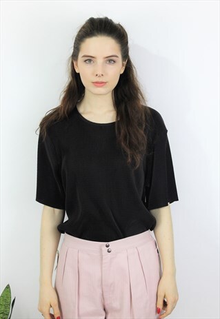 VINTAGE 1990S DARK BROWN PLEATED TOP