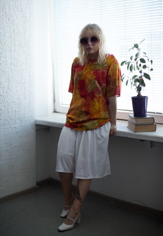 VINTAGE 80'S MULTI COLOUR SHORT SLEEVED BLOUSE