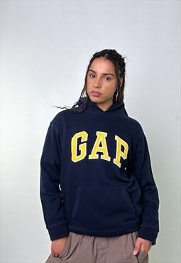 Navy 90s GAP Embroidered Hoodie Sweatshirt
