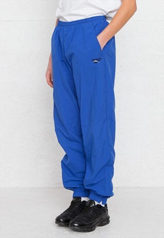 VINTAGE RETRO BLUE REEBOK TRACK BOTTOMS JOGGERS