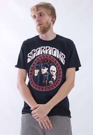VINTAGE MENS SCORPOIONS BIG LOGO BANDS MERCH T-SHIRT