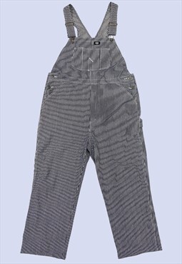 Blue White Stripped Retro Cotton Dungarees
