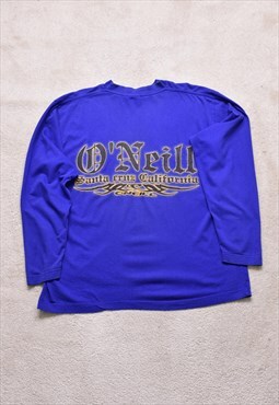 Vintage 90s O'Neill Blue Double Print Long Sleeve Top