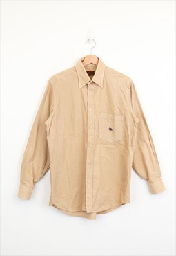 Vintage Etro Long Sleeve Corduroy Shirt in Beige
