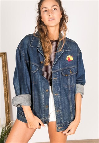 VINTAGE 80S EMBELLISHED LEE DENIM JACKET / R139