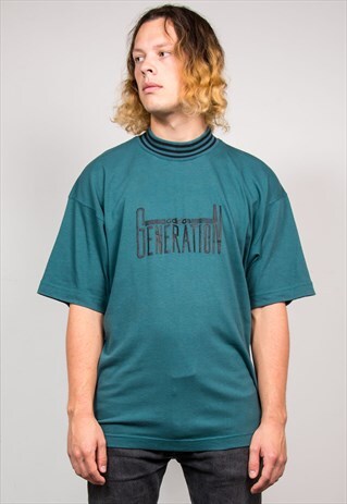 VINTAGE RARE 90'S ADIDAS GENERATION GREEN T-SHIRT