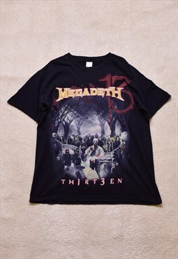 Retro Megadeth Black Graphic T Shirt