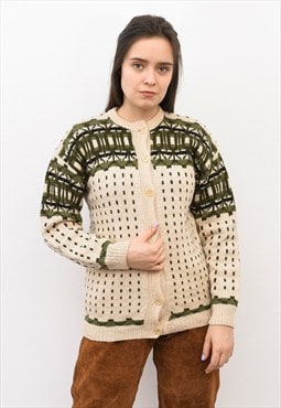 Handmade Norwegian Wool Sweater Cardigan Jacket Jumper
