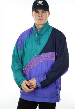 VINTAGE 80S ADIDAS LIGHTWEIGHT 1/4 ZIP JACKET