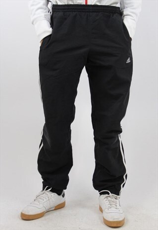 VINTAGE ADIDAS BLACK TRACKSUIT BOTTOMS