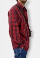 MEN'S VINTAGE RED AND BLUE CHEQUERED FLANNEL SHIRT