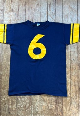 Vintage Champion Navy Print Single Stitch T - Shirt  