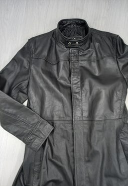 90's Vintage Gallanto Coat Mac Black