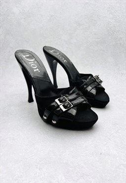 Christian Dior Platform Heels 38 / 5 Authentic Mules Black 