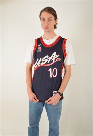 VINTAGE 90S CHAMPION JERSEY USA REGGIE MILLER NO 10 3331