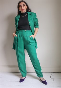 Vintage 90s Trouser Suit in Green