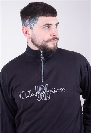 VINTAGE CHAMPION 1/4 ZIP SWEATER