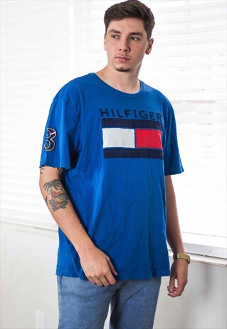 VINTAGE TOMMY HILFIGER T-SHIRT LOGO 90S XXL 8.1