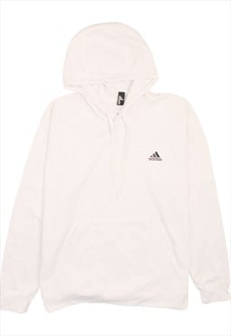 Vintage 90's Adidas Hoodie Drawstring Pockets Pullover White