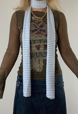 Celiapops Lulu long skinny scarf in baby blue stripe